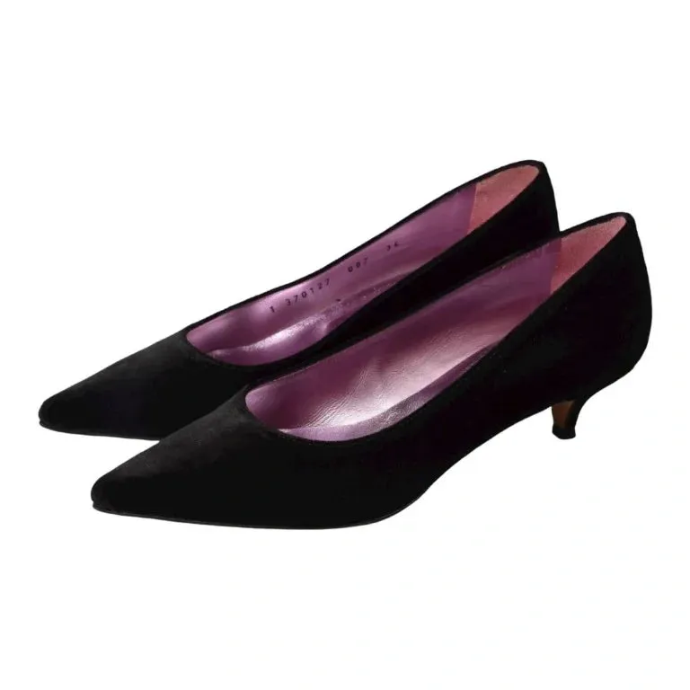 44008 - Black Velvet Heel for Teen/Women by Pretty Ballerinas