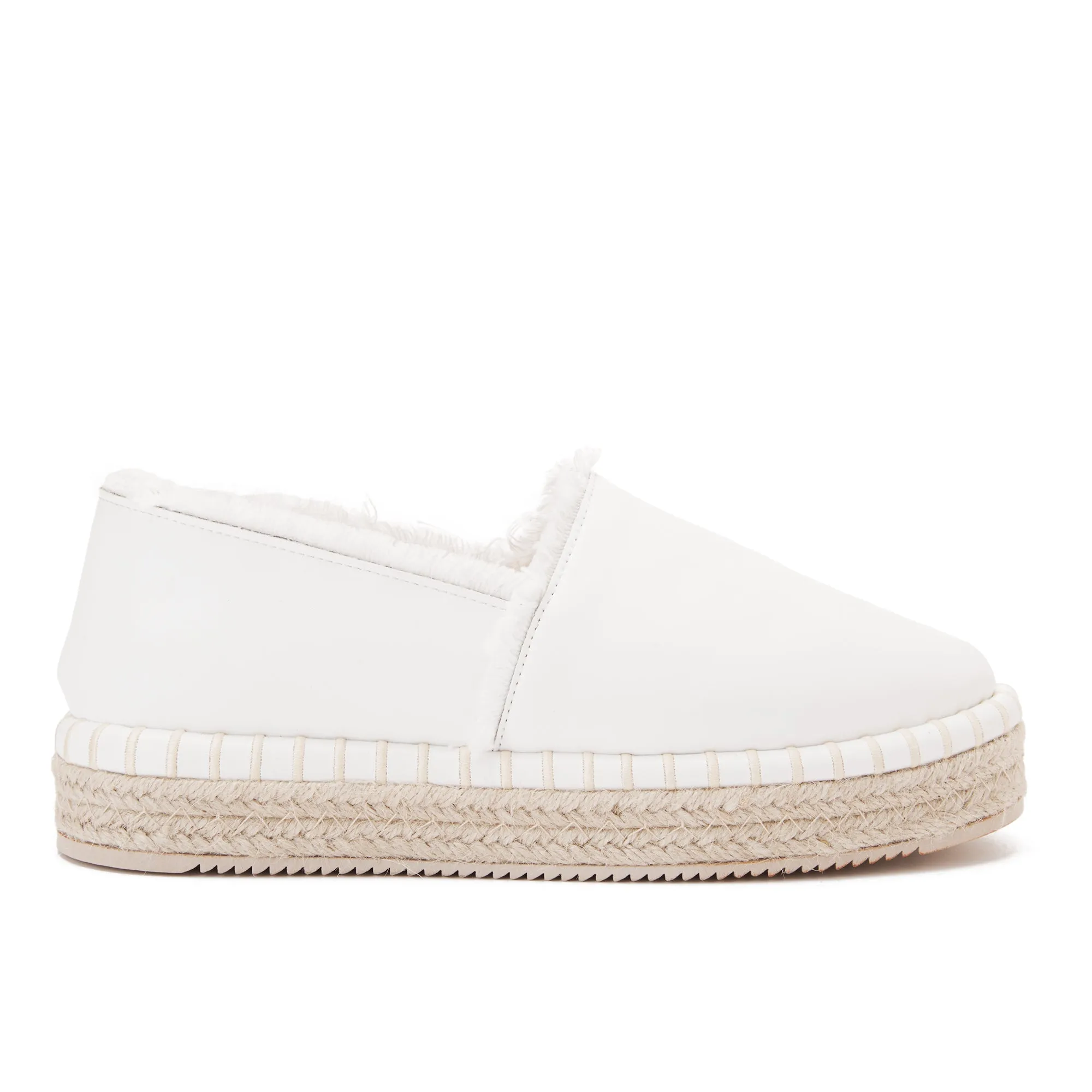 Achilles Women's Plain Fabric Espadrilles - White