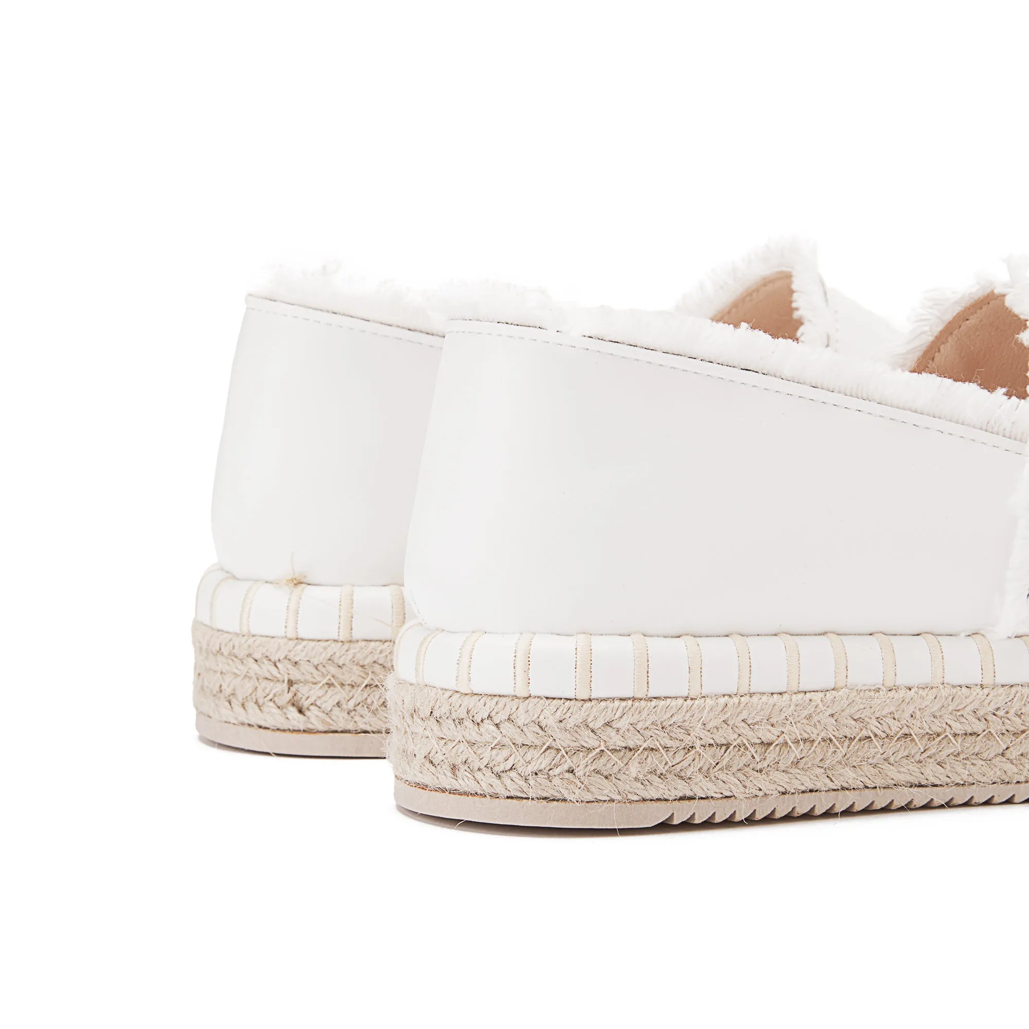 Achilles Women's Plain Fabric Espadrilles - White