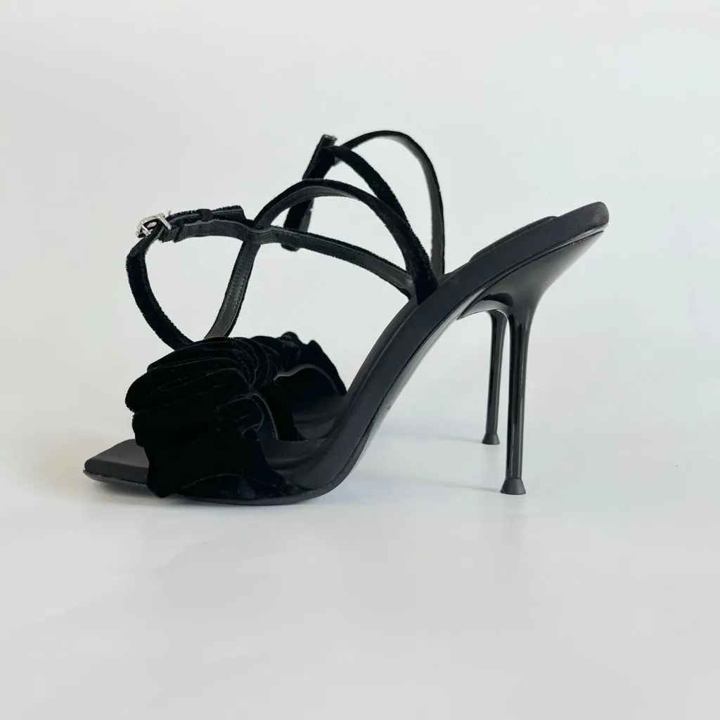 Alexander Wang velvet Julie Scrunchie ankle strap sandals, 38