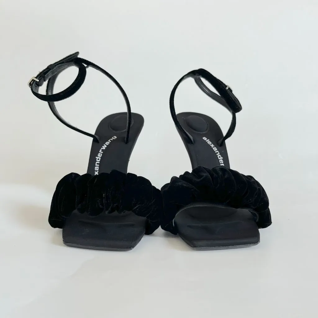 Alexander Wang velvet Julie Scrunchie ankle strap sandals, 38