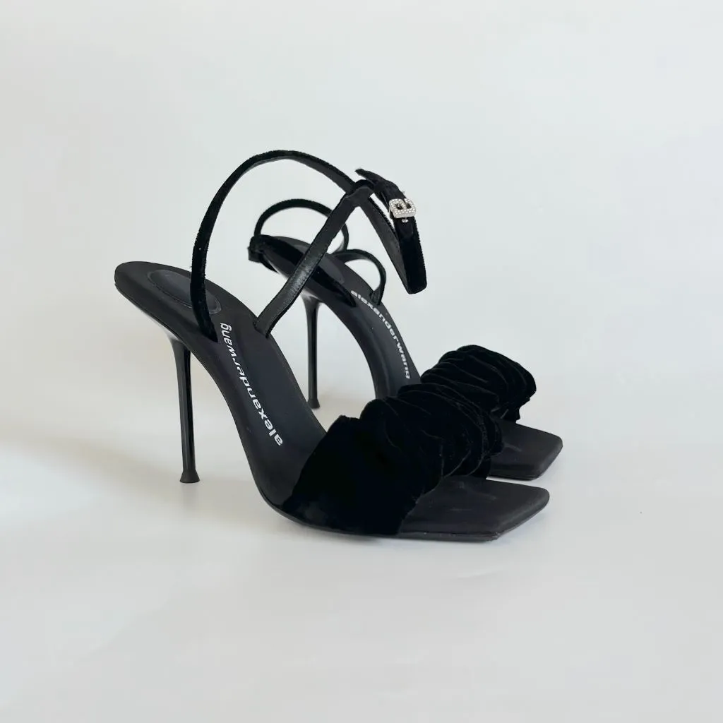 Alexander Wang velvet Julie Scrunchie ankle strap sandals, 38