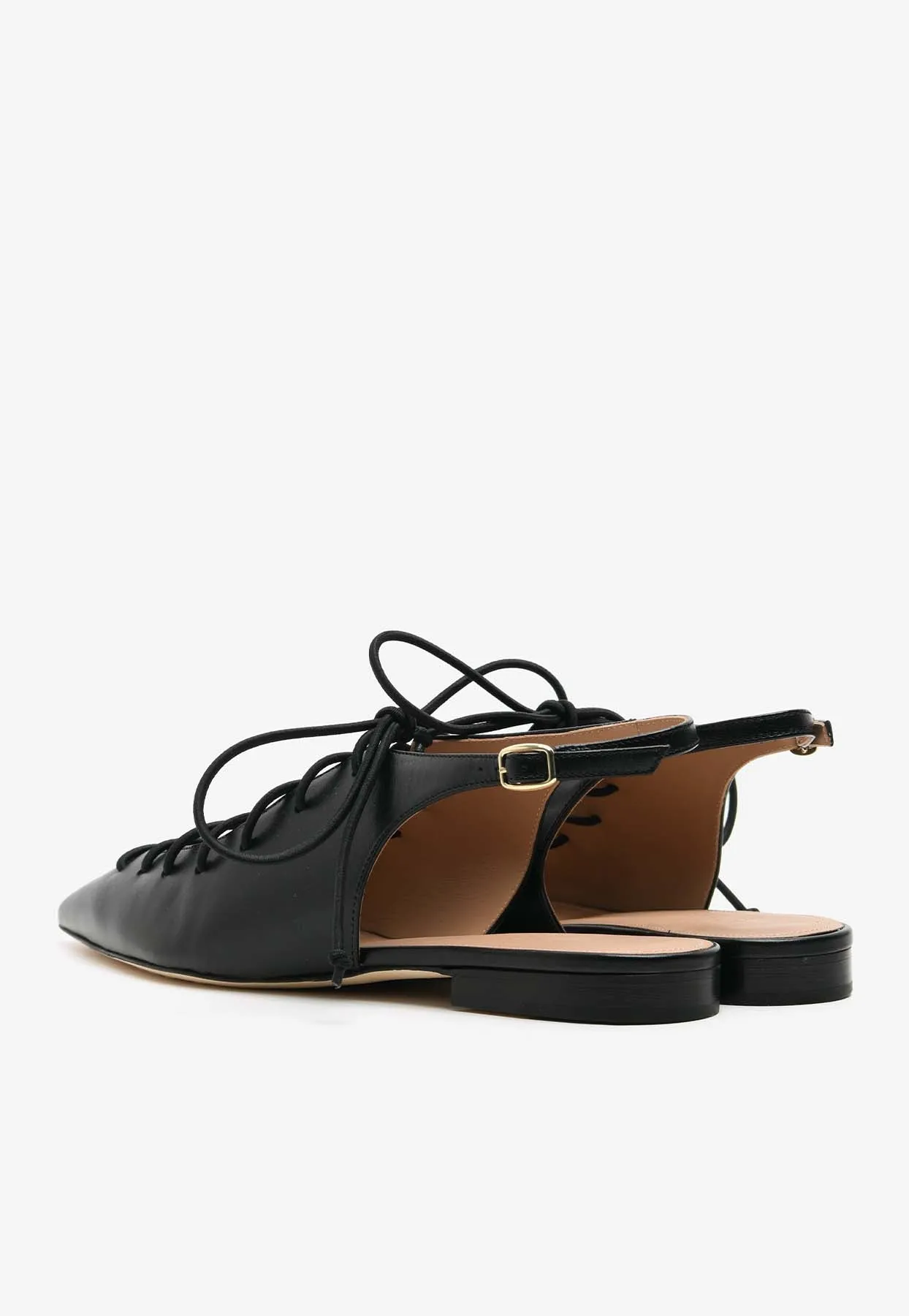 Alia Lace-Up Slingback Flats
