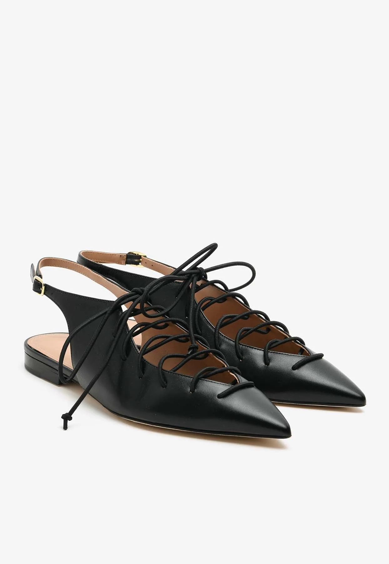 Alia Lace-Up Slingback Flats