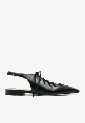 Alia Lace-Up Slingback Flats