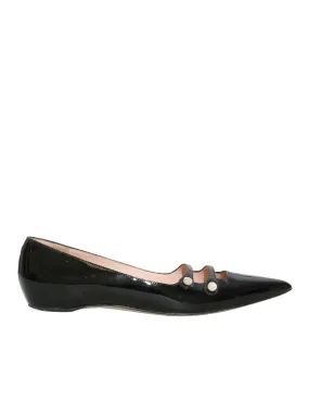 Aneta Patent Leather Pointed-Toe Flats