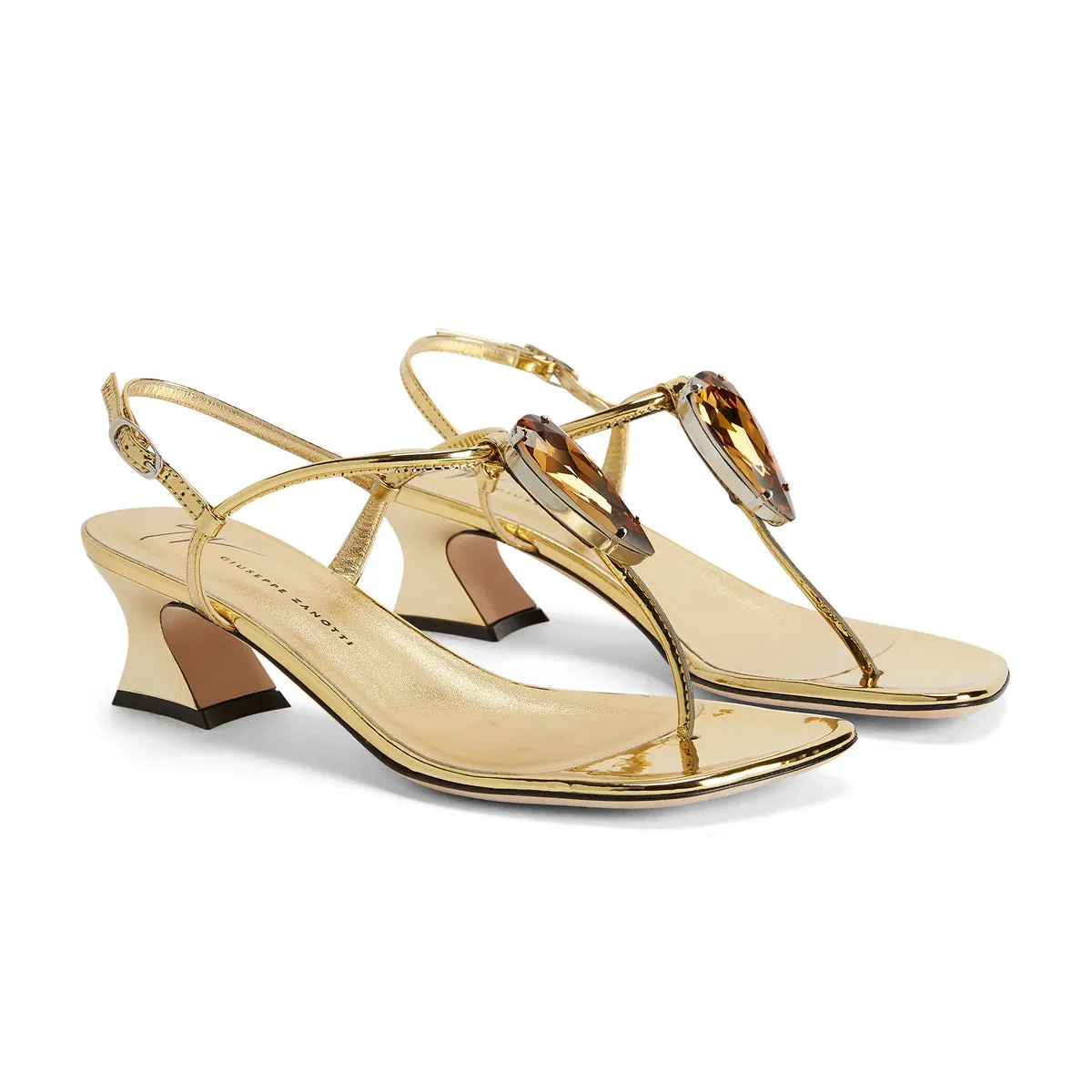 Anthonia Gem Thong Mid Heel Sandal