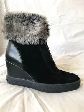 Aquatalia Size 5.5 - 6 NEW Fur Topped Wedge Boots