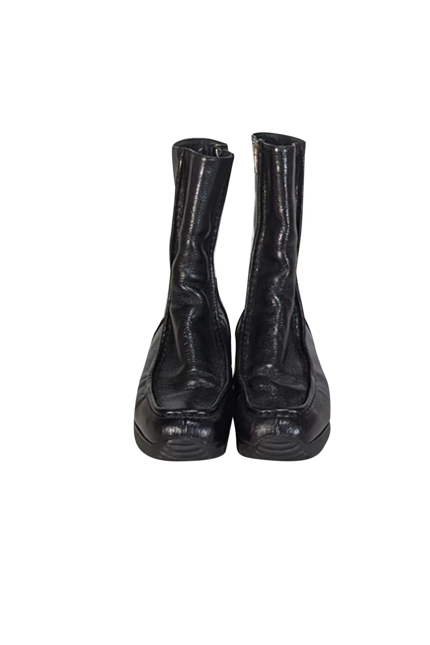 Bally - Black Patent Leather Shearling-Lined Boots Sz 9