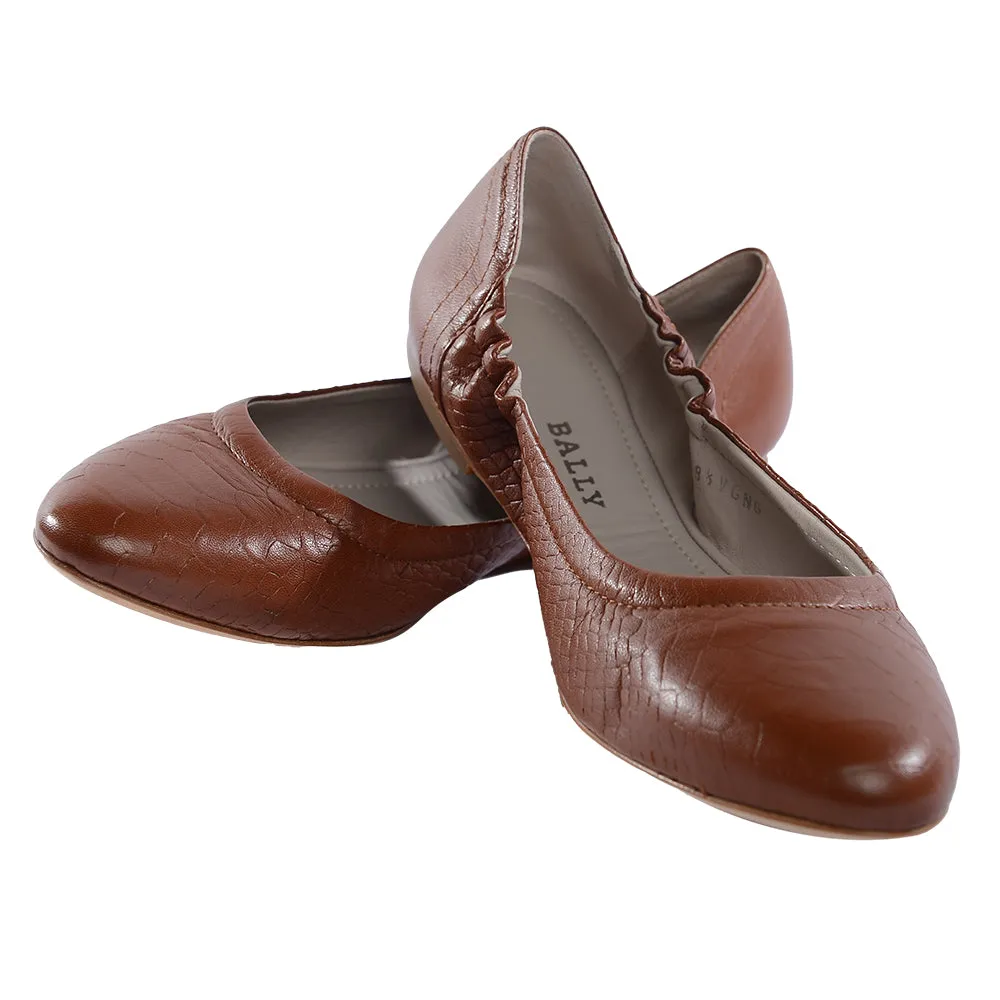 Bally Womens Ballet Flats in Whisky Brown