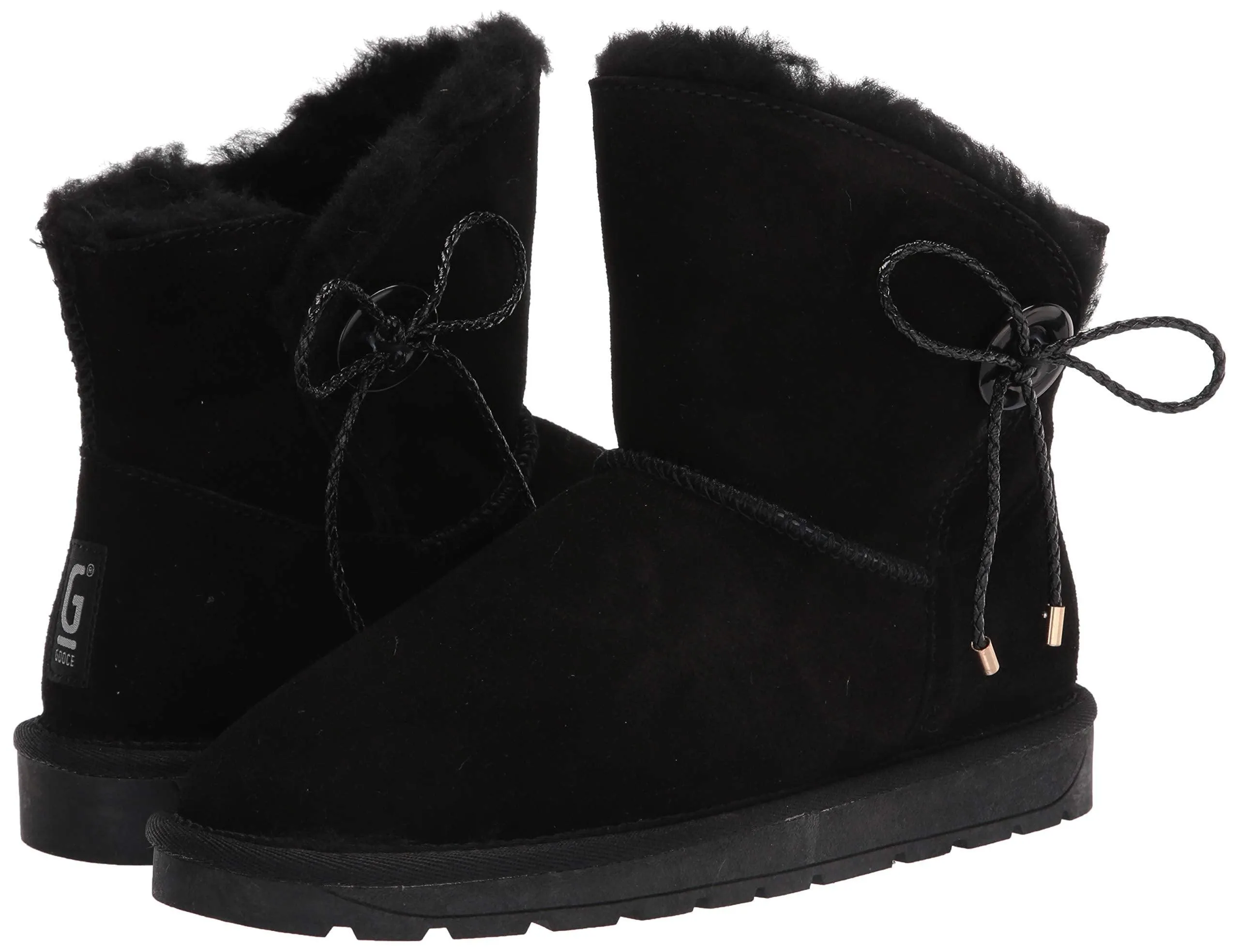 Bayton Women's Ellen Black Size 6 Faux Fur Fashion Boot