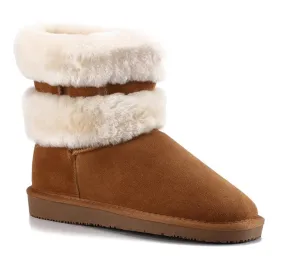 Bayton Women's Mara Chestnut Size 5 Faux Fur Fashion Boot