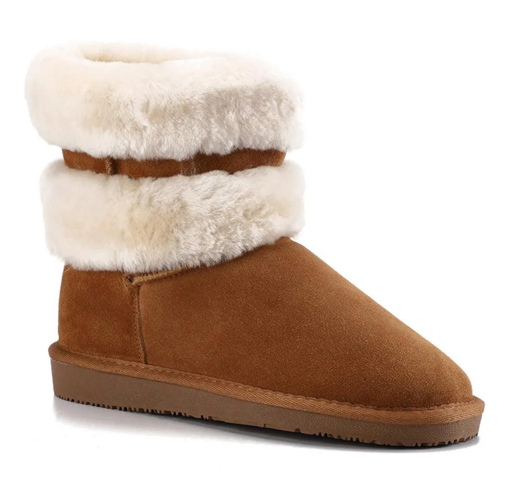 Bayton Women's Mara Chestnut Size 5 Faux Fur Fashion Boot
