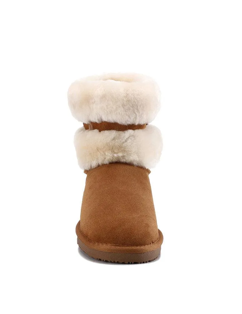 Bayton Women's Mara Chestnut Size 5 Faux Fur Fashion Boot