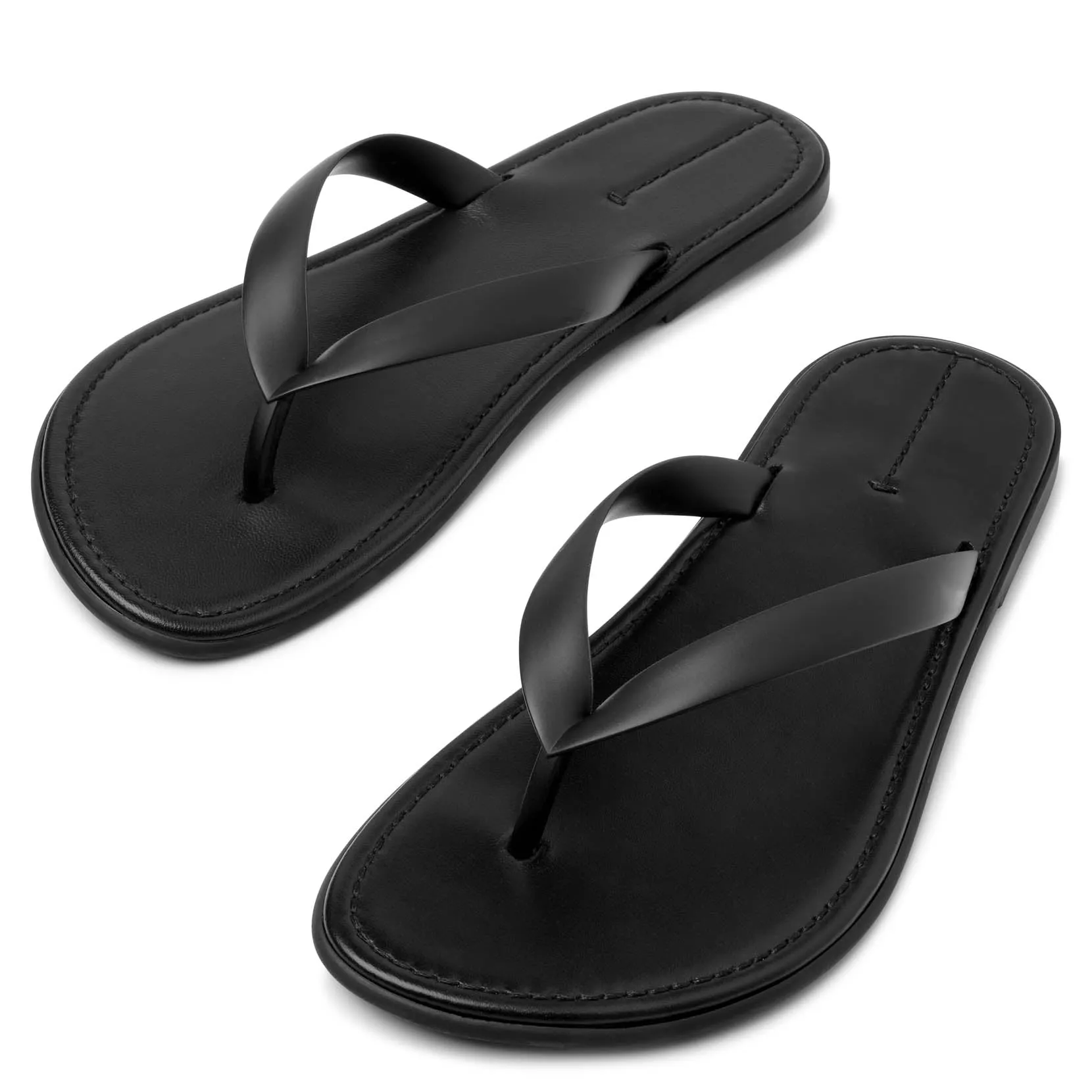 Beach black flip flop sandals