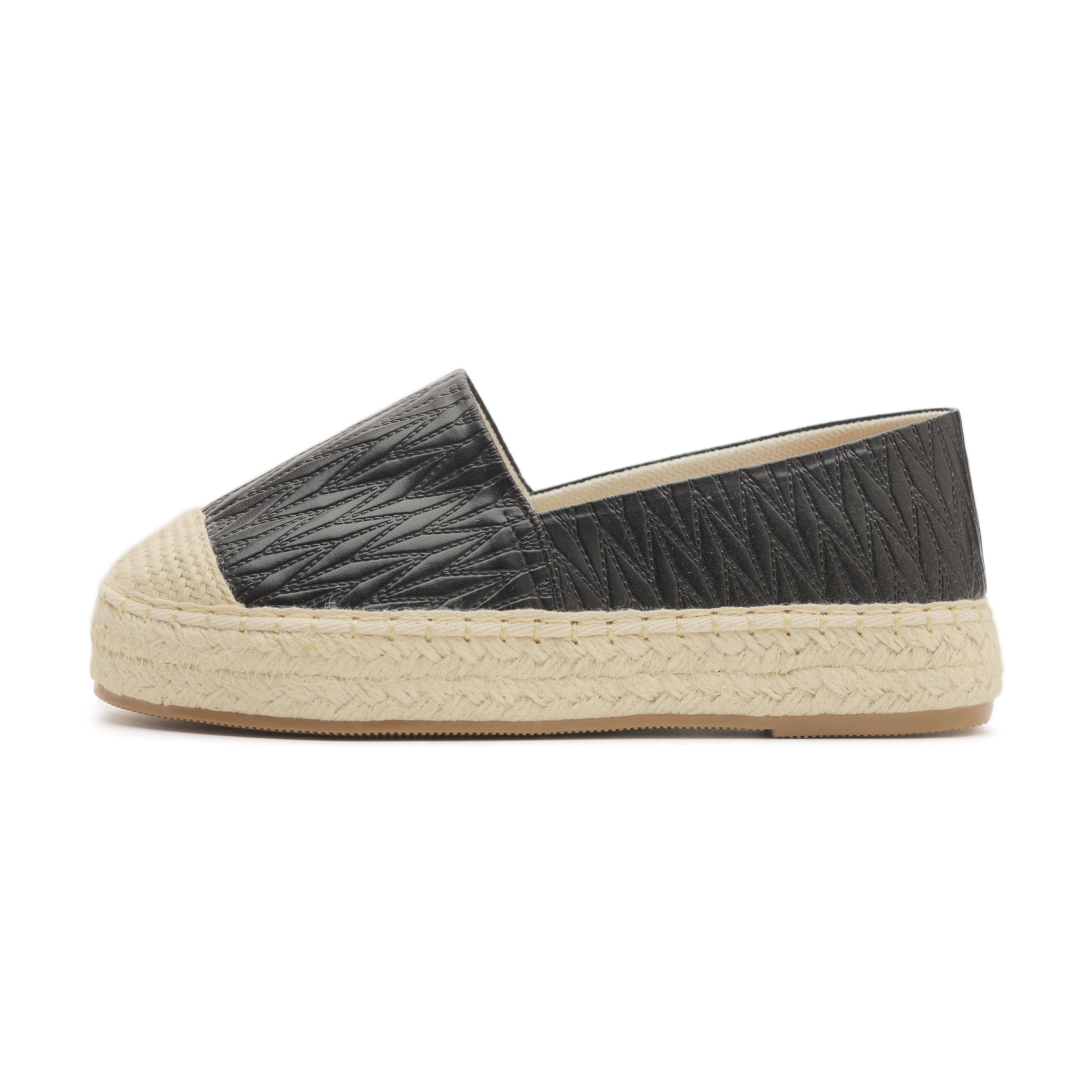 Black Weave Comfort Espadrilles
