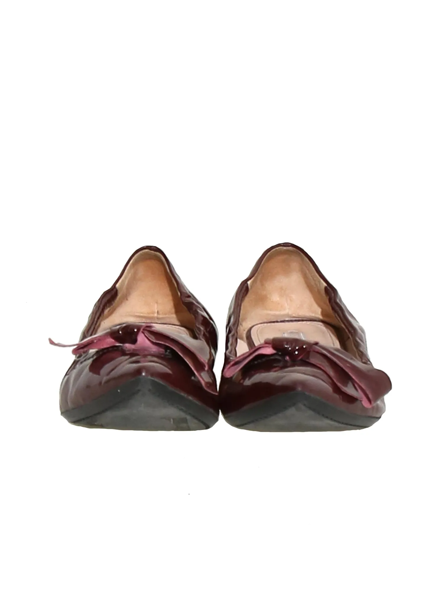 Bow Pointed-Toe Patent Flats