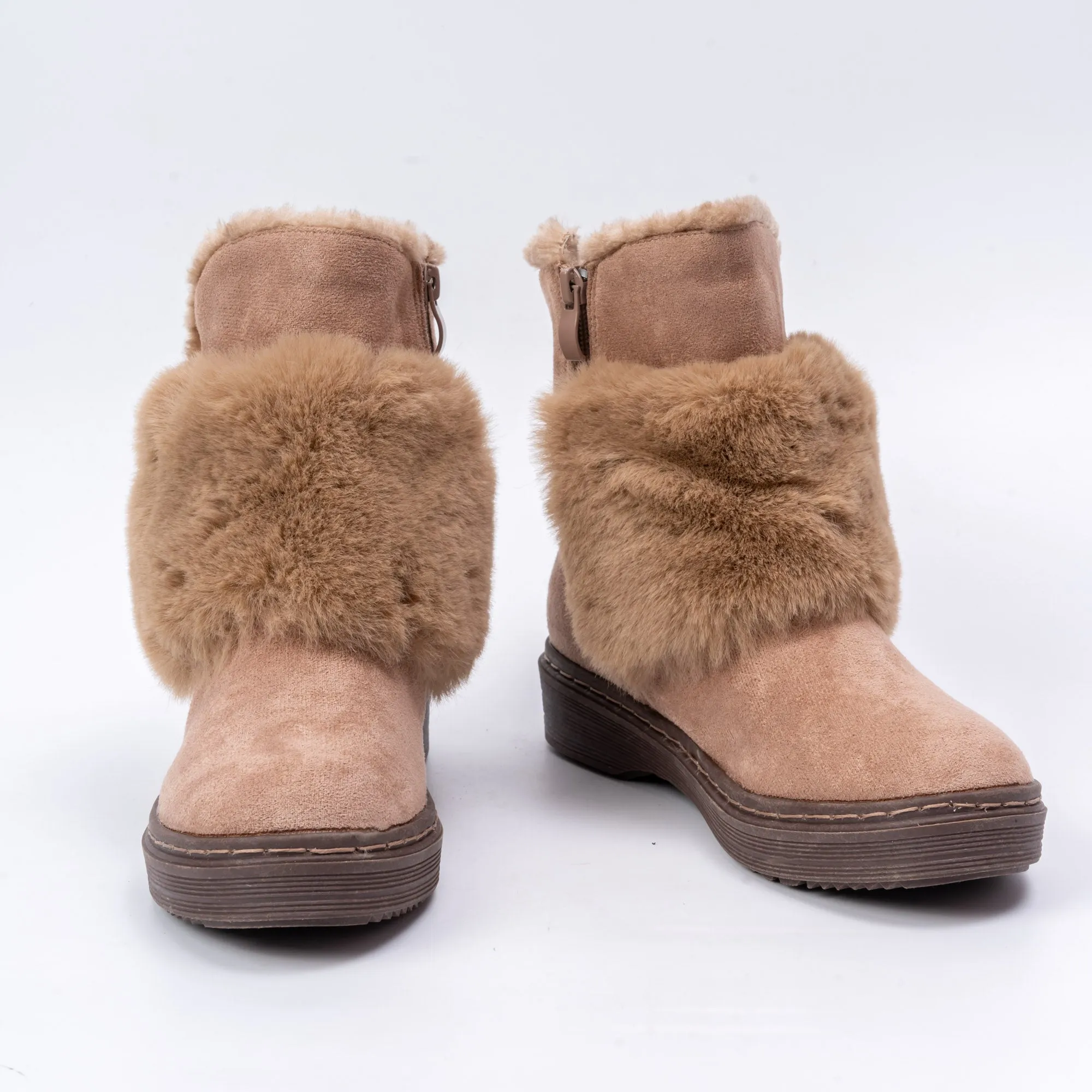 Brazilian Bliss - Khaki Faux Fur Boots