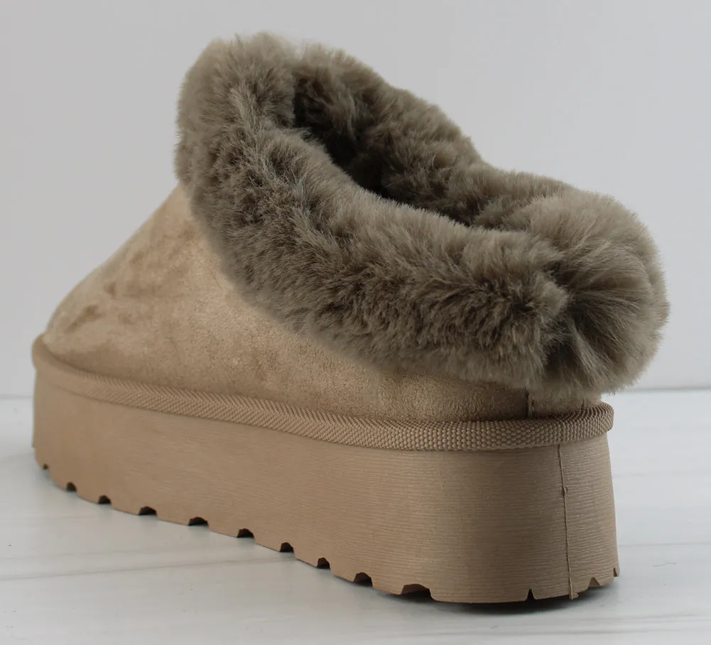Brigham 33 Women's Slip On Faux Fur Lined Platform Slippers