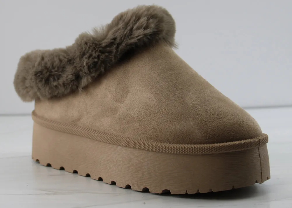 Brigham 33 Women's Slip On Faux Fur Lined Platform Slippers
