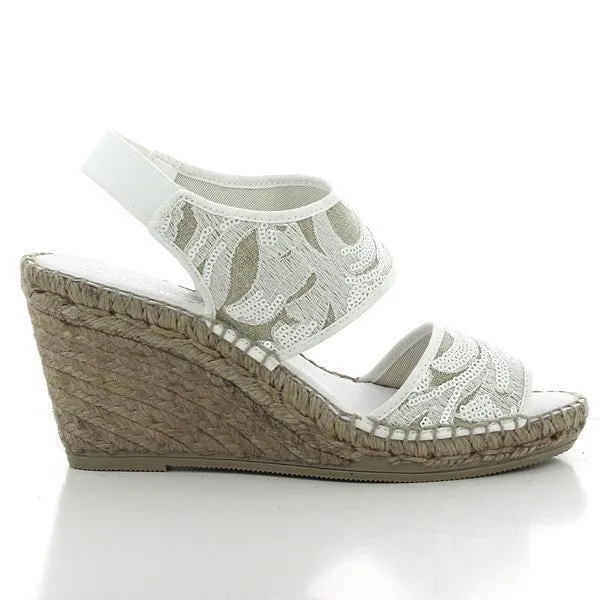 Calzanor 1304 White Slingback Espadrilles