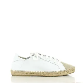 Calzanor 2086 White Lace-Up Espadrilles
