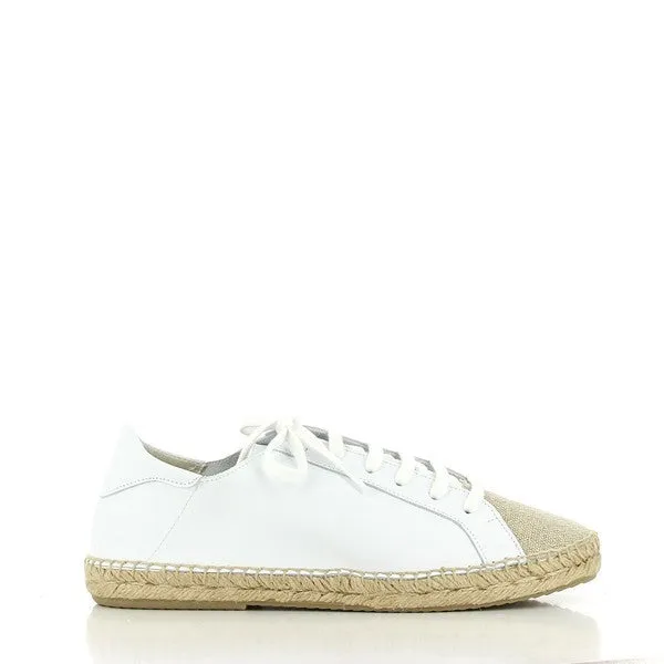 Calzanor 2086 White Lace-Up Espadrilles