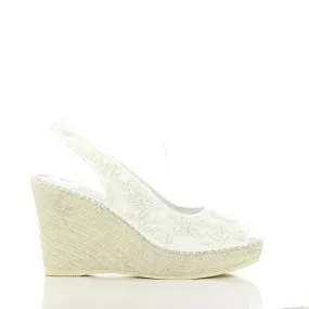 Calzanor 224 Agata White Slingback Espadrilles