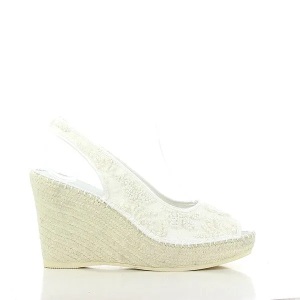 Calzanor 224 Agata White Slingback Espadrilles