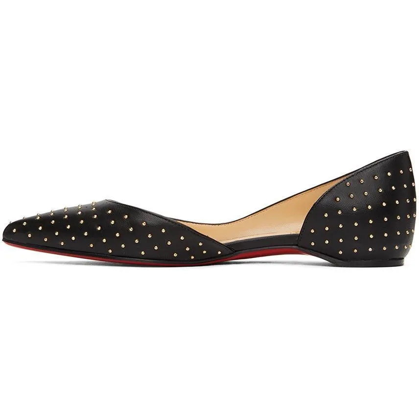 Christian Louboutin Black Studded Iriza Ballerina Flats