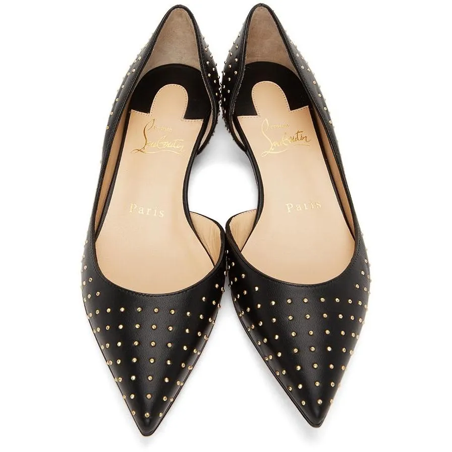 Christian Louboutin Black Studded Iriza Ballerina Flats