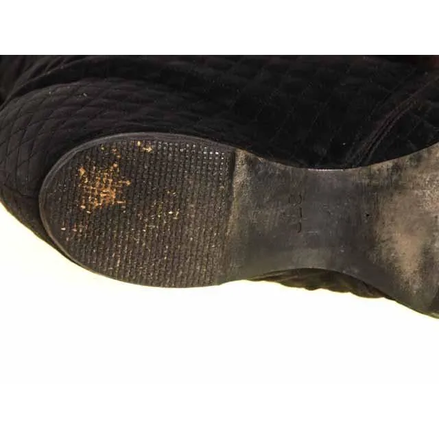 Edwardian Quilted Silk/Leather Fur Trim High Boots 1919 Daniel Green