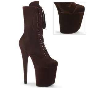 FLAMINGO-1045VEL Pleaser Brown Velvet Sexy Platform Shoes (Pole Dancing Heels)