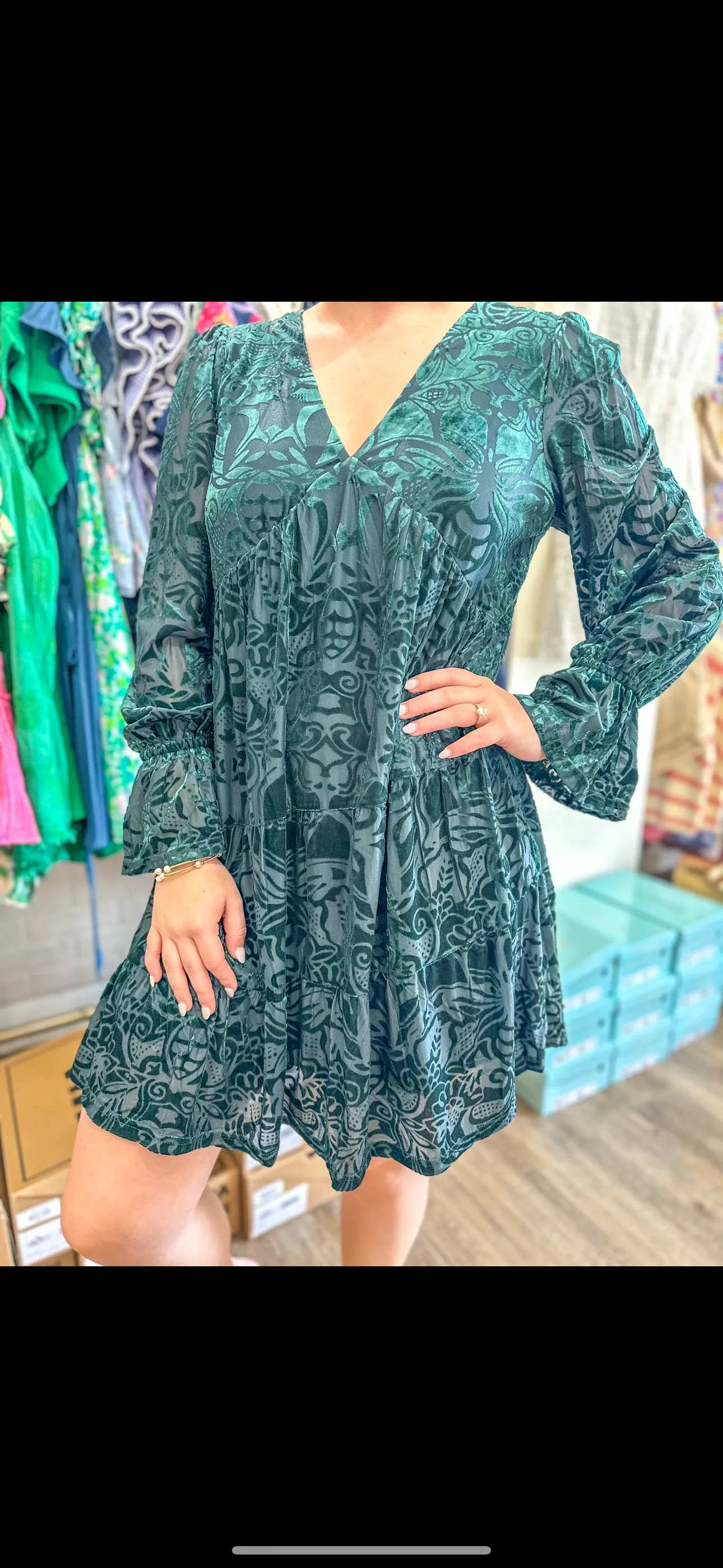 Forest Very Velvet Printed Dress