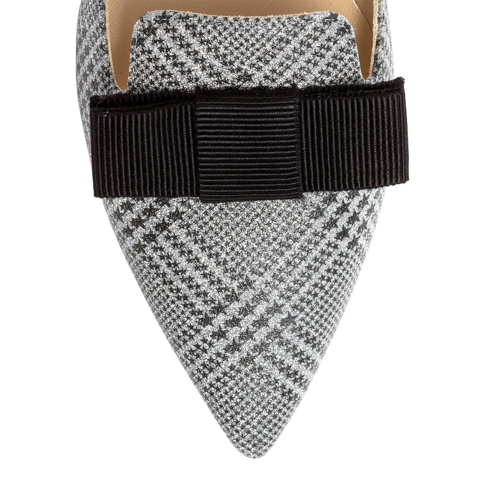 Gala silver glitter flats