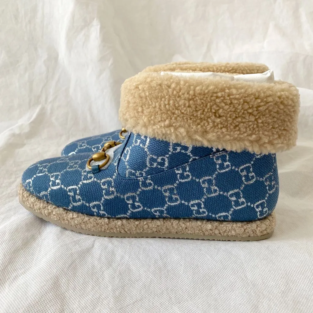Gucci Merino Wool-trimmed Ankle Boots, 38.5
