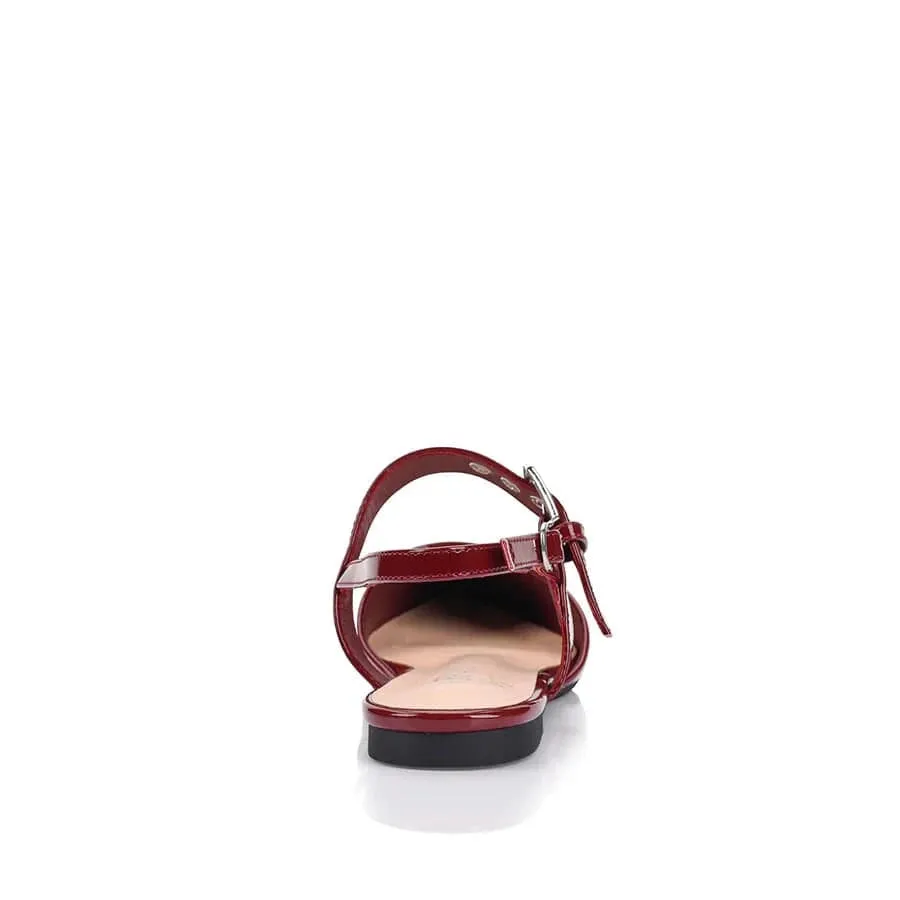 Idaho Slingback Flats - Wine Patent
