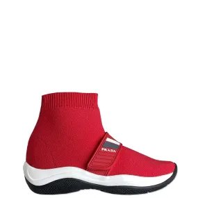 Kids Prada Red Sock Knit Trainers
