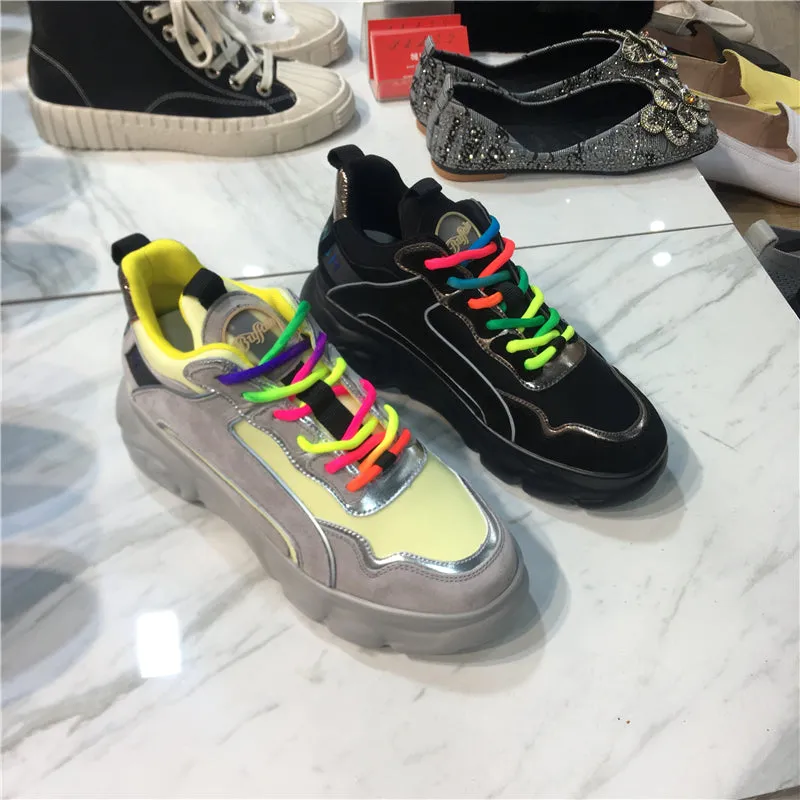 LUXE SEVEN DESIGN CHUNKY TRAINERS IN MULTI