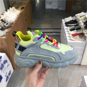 LUXE SEVEN DESIGN CHUNKY TRAINERS IN MULTI