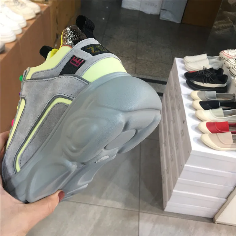 LUXE SEVEN DESIGN CHUNKY TRAINERS IN MULTI