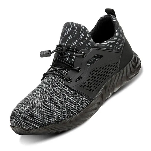 Manlegu Air Mesh Steel Toe Work Shoes Breathable  Safety Lightweight Puncture-Proof Safety Boots