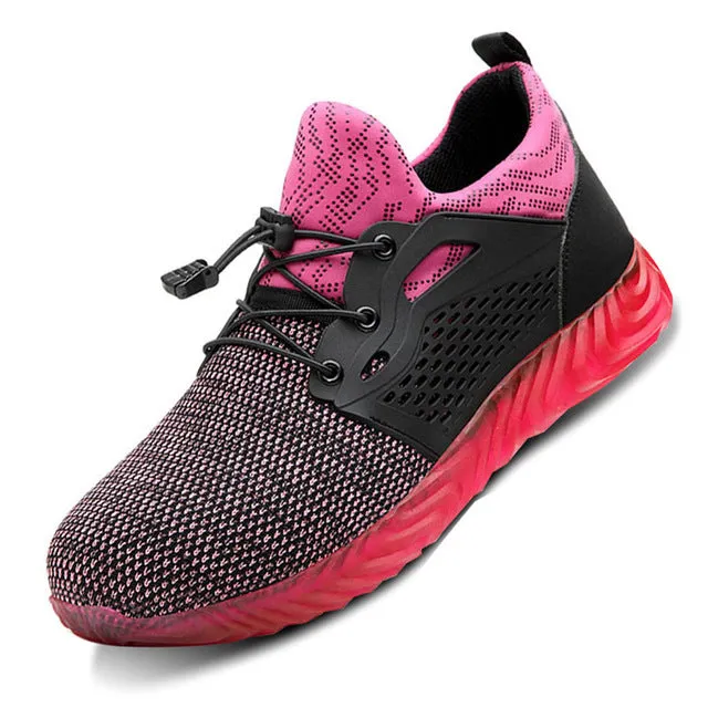Manlegu Air Mesh Steel Toe Work Shoes Breathable  Safety Lightweight Puncture-Proof Safety Boots