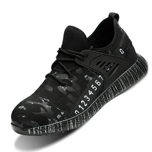 Manlegu Air Mesh Steel Toe Work Shoes Breathable  Safety Lightweight Puncture-Proof Safety Boots