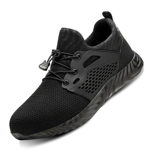 Manlegu Air Mesh Steel Toe Work Shoes Breathable  Safety Lightweight Puncture-Proof Safety Boots