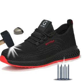 Manlegu Air Mesh Steel Toe Work Shoes Breathable  Safety Lightweight Puncture-Proof Safety Boots