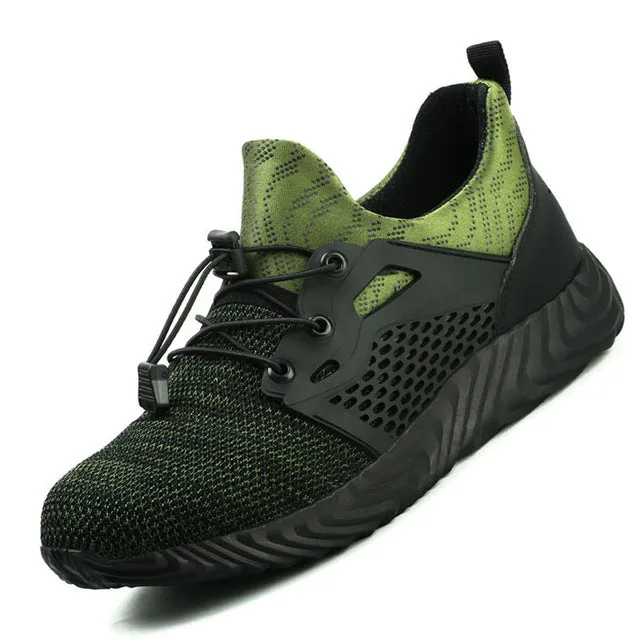 Manlegu Air Mesh Steel Toe Work Shoes Breathable  Safety Lightweight Puncture-Proof Safety Boots