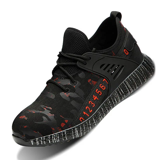 Manlegu Air Mesh Steel Toe Work Shoes Breathable  Safety Lightweight Puncture-Proof Safety Boots