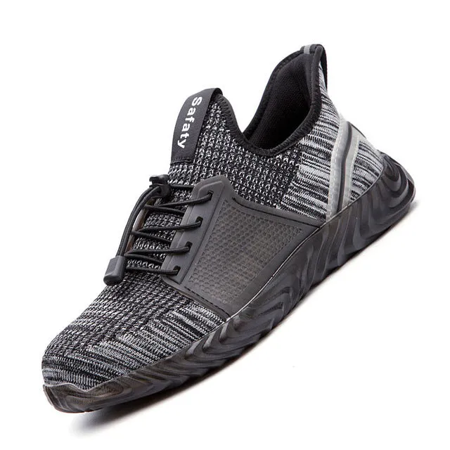 Manlegu Air Mesh Steel Toe Work Shoes Breathable  Safety Lightweight Puncture-Proof Safety Boots