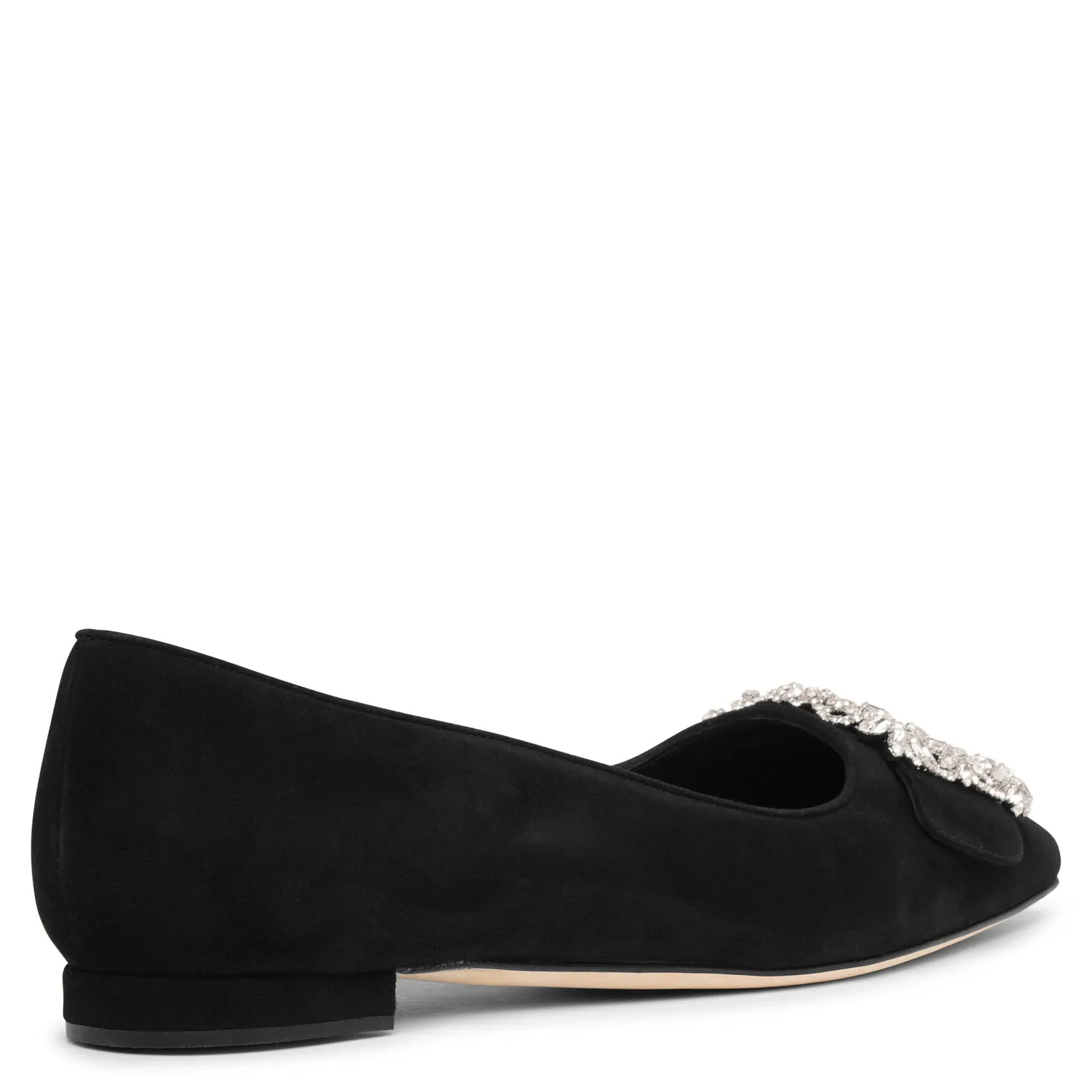 Maysale jewel black suede flats
